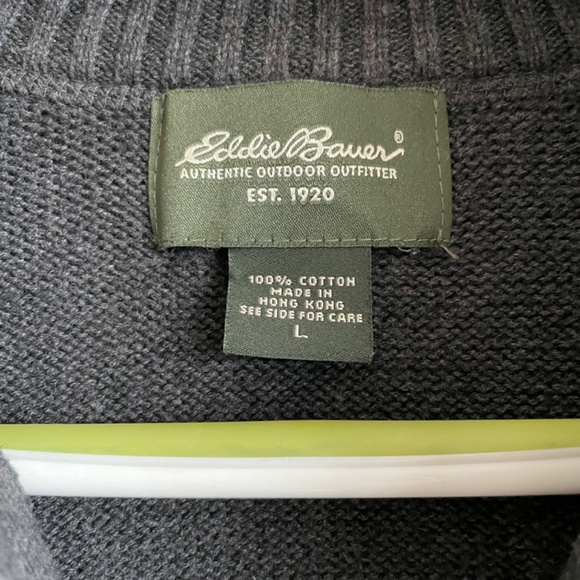 Eddie Bauer 1/4-Zip Pullover Sweater, 100% Cotton - Picture 3 of 7